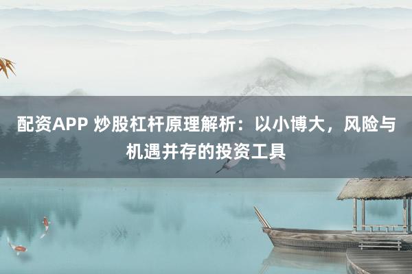 配资APP 炒股杠杆原理解析：以小博大，风险与机遇并存的投资工具