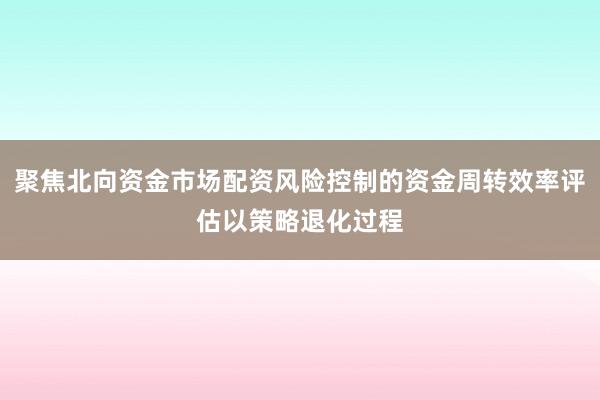 聚焦北向资金市场配资风险控制的资金周转效率评估以策略退化过程