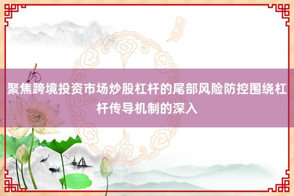 聚焦跨境投资市场炒股杠杆的尾部风险防控围绕杠杆传导机制的深入