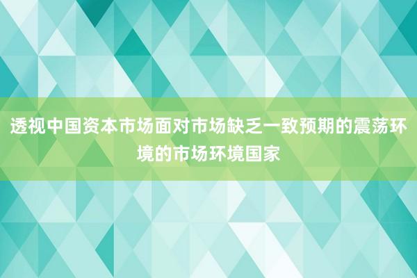 透视中国资本市场面对市场缺乏一致预期的震荡环境的市场环境国家