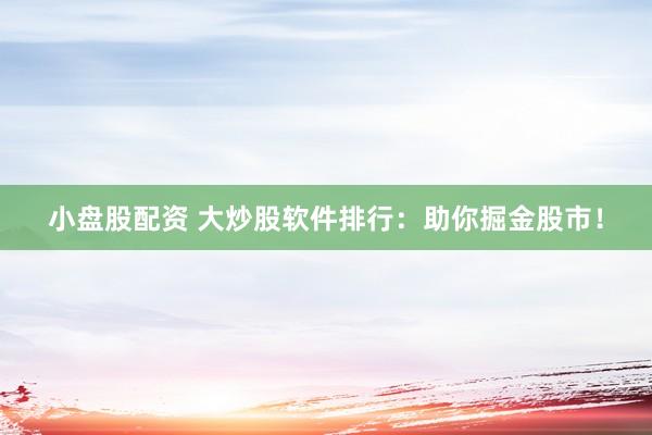 小盘股配资 大炒股软件排行：助你掘金股市！